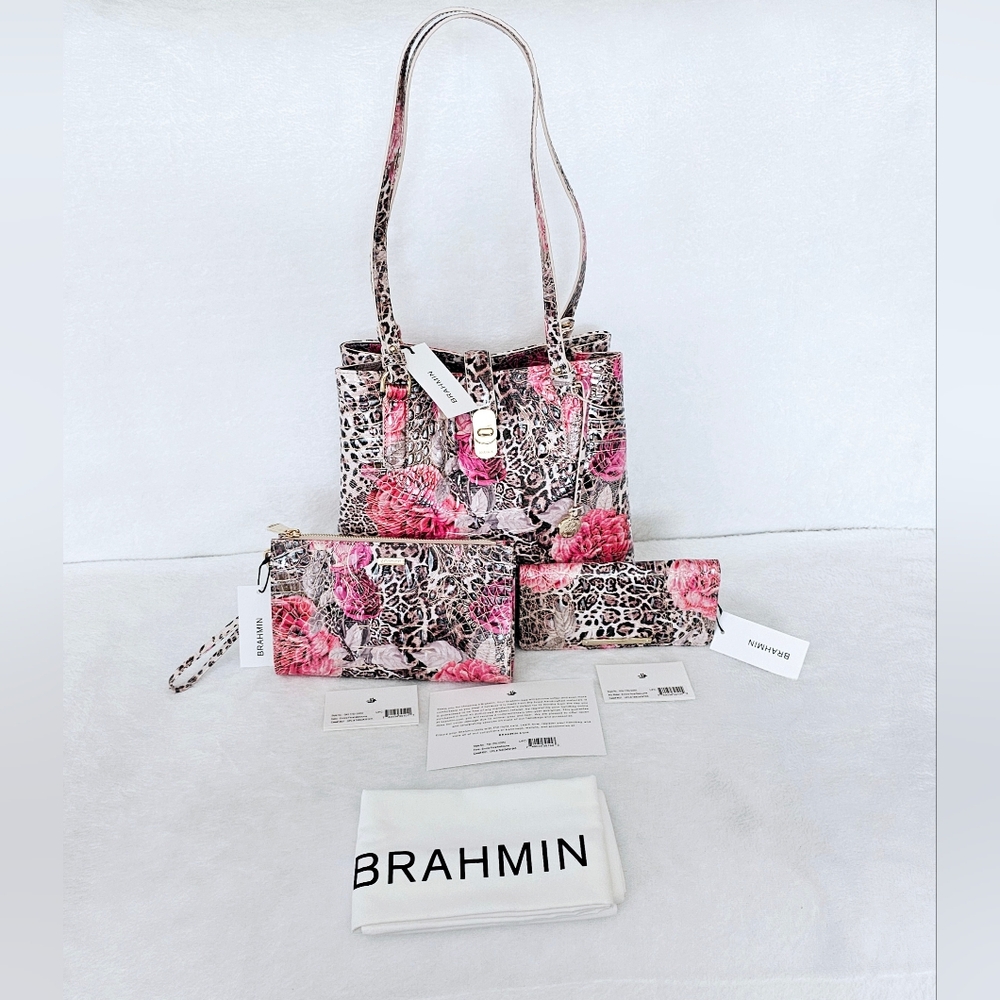 NWT Brahmin ERMINE FLORAL Fiora, Daisy, & Ady Wallet